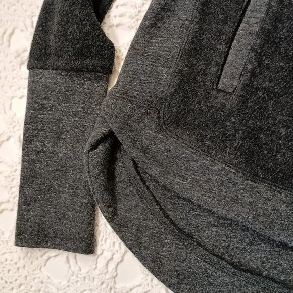 Alo Hoodie Sweatshirt Gray Pullover Fur Lined Hood Kangaroo Pocket Large Women L - Picture 6 of 11